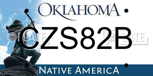 CZS82B Oklahoma License Plate