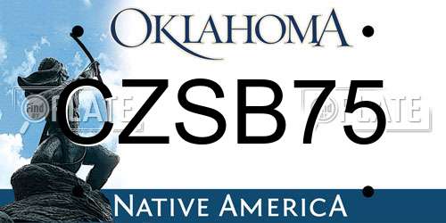 CZSB75 Oklahoma License Plate