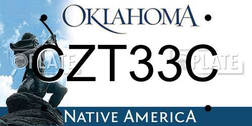 CZT33C Oklahoma License Plate