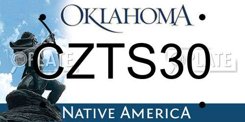 CZTS30 Oklahoma License Plate