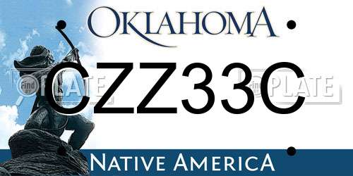 CZZ33C Oklahoma License Plate