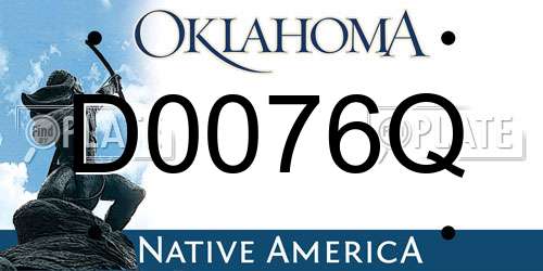 D0076Q Oklahoma License Plate