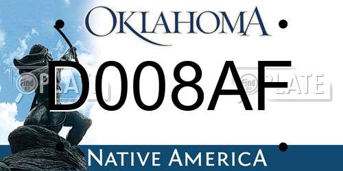 D008AF Oklahoma License Plate