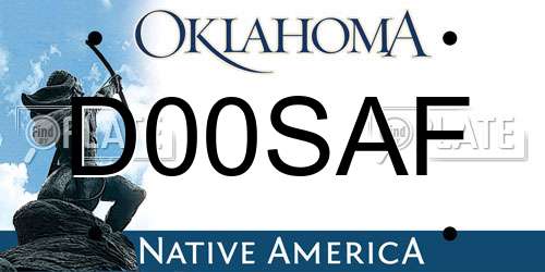 D00SAF Oklahoma License Plate