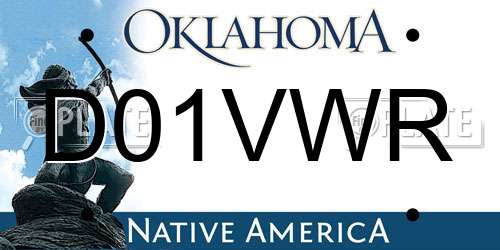 D01VWR Oklahoma License Plate