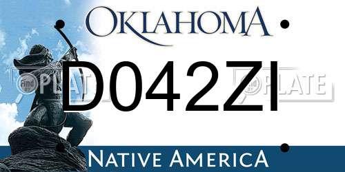 D042ZI Oklahoma License Plate
