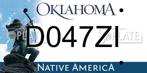 D047ZI Oklahoma License Plate