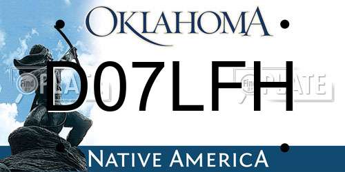 D07LFH Oklahoma License Plate