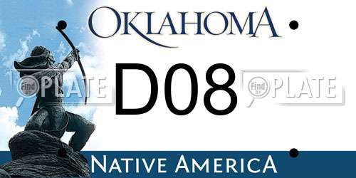 D08 Oklahoma License Plate