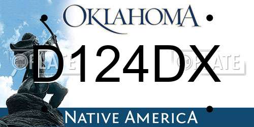 D124DX Oklahoma License Plate