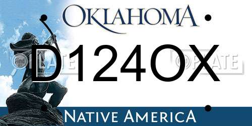 D124OX Oklahoma License Plate