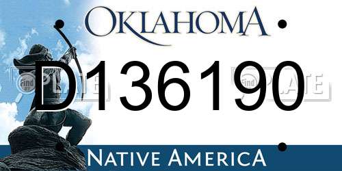 D136190 Oklahoma License Plate