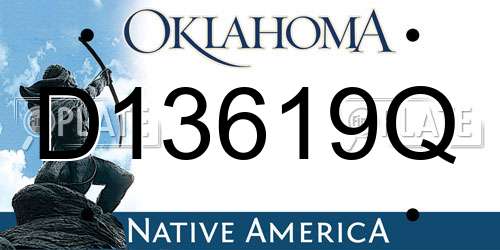 D13619Q Oklahoma License Plate