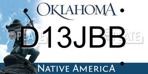 D13JBB Oklahoma License Plate
