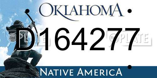 D164277 Oklahoma License Plate