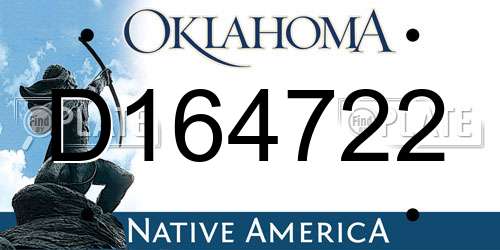 D164722 Oklahoma License Plate