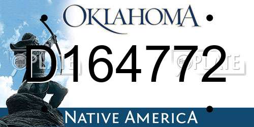 D164772 Oklahoma License Plate