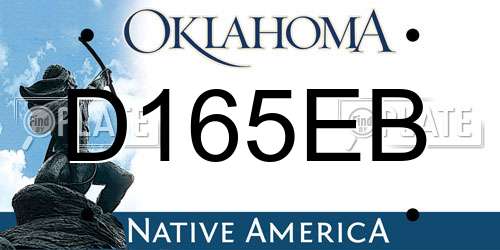 D165EB Oklahoma License Plate