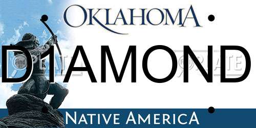 D1AMOND Oklahoma License Plate