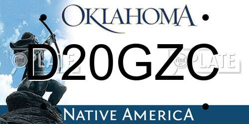 D20GZC Oklahoma License Plate