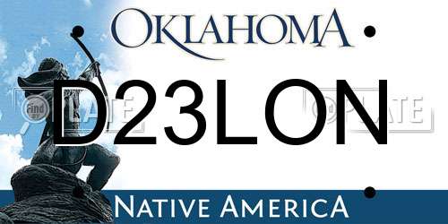 D23LON Oklahoma License Plate