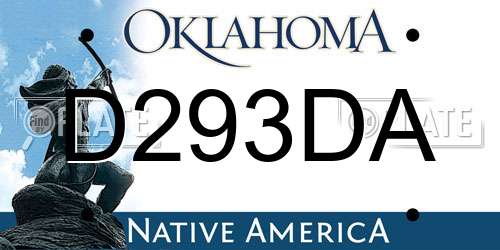 D293DA Oklahoma License Plate