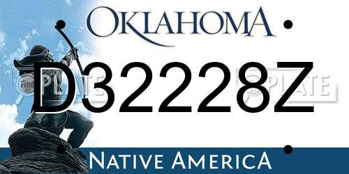 D32228Z Oklahoma License Plate