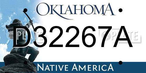 D32267A Oklahoma License Plate