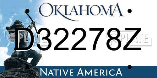 D32278Z Oklahoma License Plate