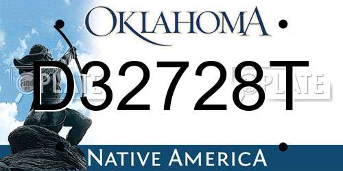 D32728T Oklahoma License Plate