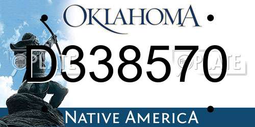 D338570 Oklahoma License Plate