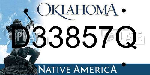 D33857Q Oklahoma License Plate