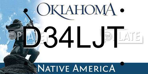 D34LJT Oklahoma License Plate