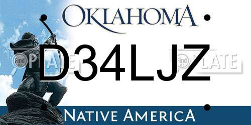 D34LJZ Oklahoma License Plate