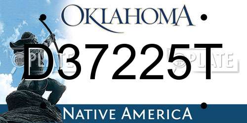 D37225T Oklahoma License Plate