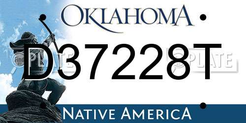 D37228T Oklahoma License Plate
