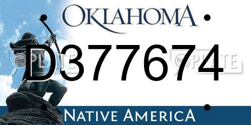 D377674 Oklahoma License Plate