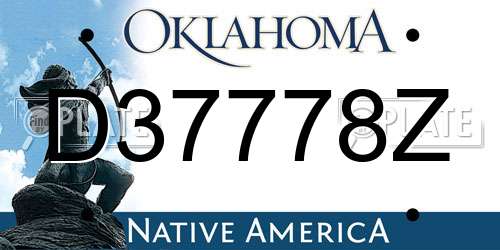 D37778Z Oklahoma License Plate