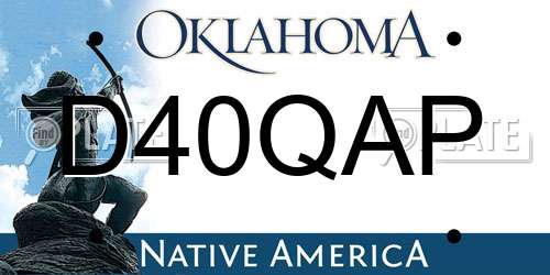 D40QAP Oklahoma License Plate