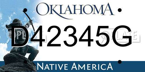 D42345G Oklahoma License Plate