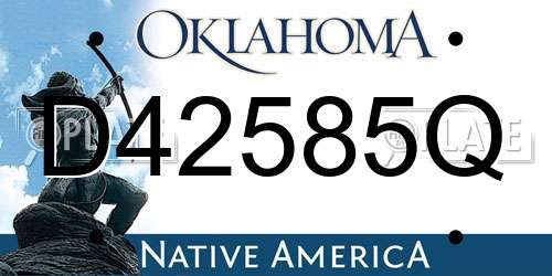 D42585Q Oklahoma License Plate