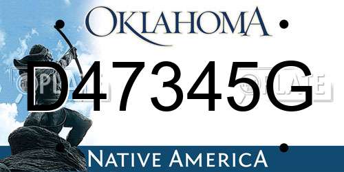 D47345G Oklahoma License Plate