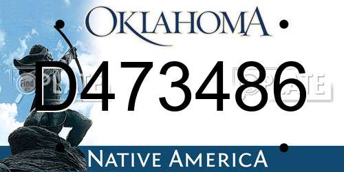 D473486 Oklahoma License Plate