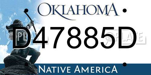 D47885D Oklahoma License Plate