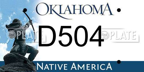 D504 Oklahoma License Plate