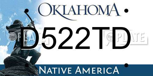 D522TD Oklahoma License Plate