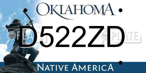 D522ZD Oklahoma License Plate