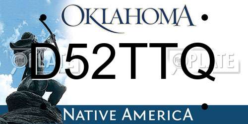 D52TTQ Oklahoma License Plate