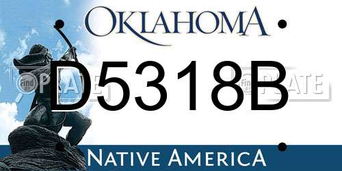 D5318B Oklahoma License Plate
