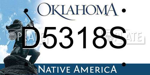 D5318S Oklahoma License Plate